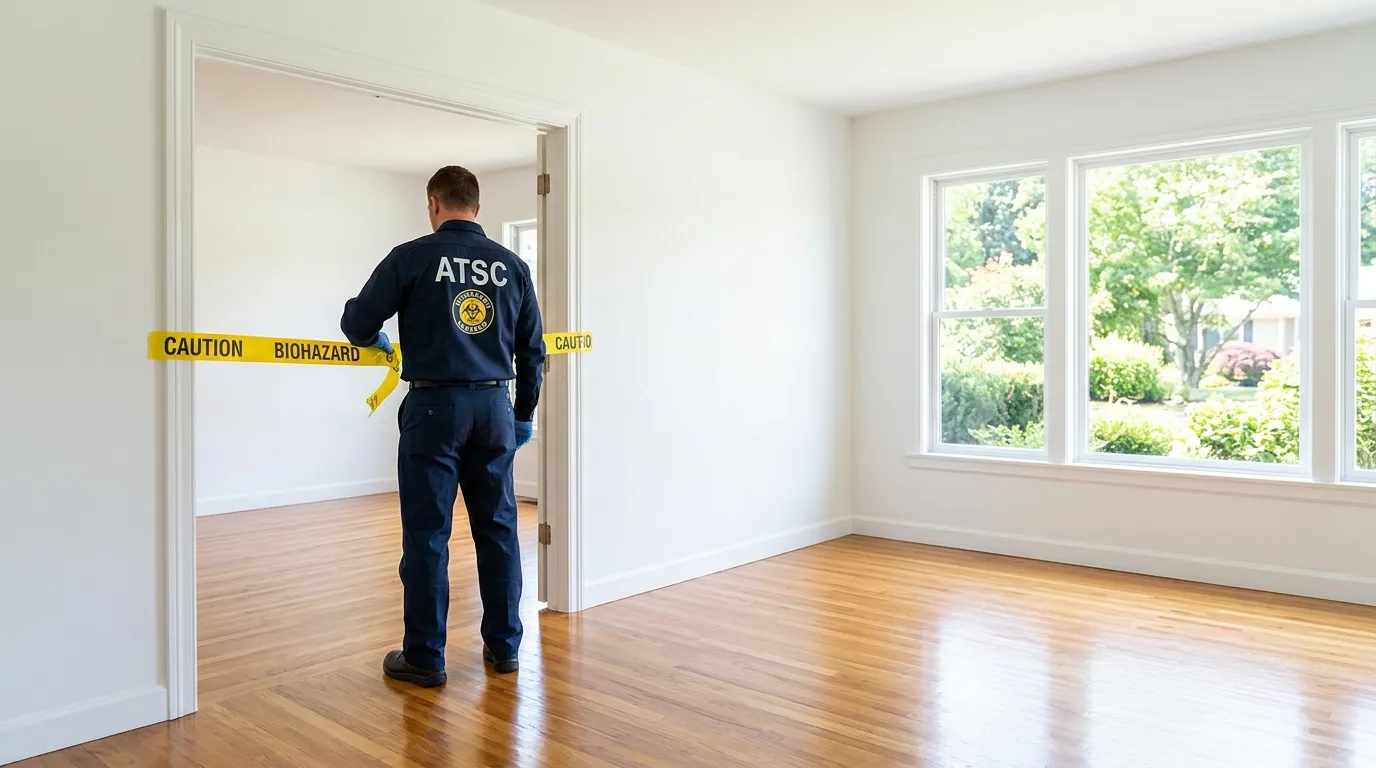 Certified biohazard cleanup crew performing Decomposition Cleanup in Lynbrook